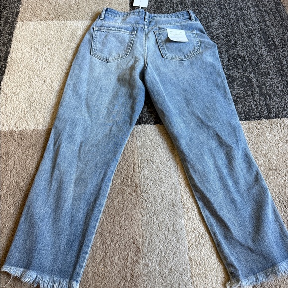 Flying Monkey Light Blue Distressed Straight Leg Jeans - Picture 2 of 10
